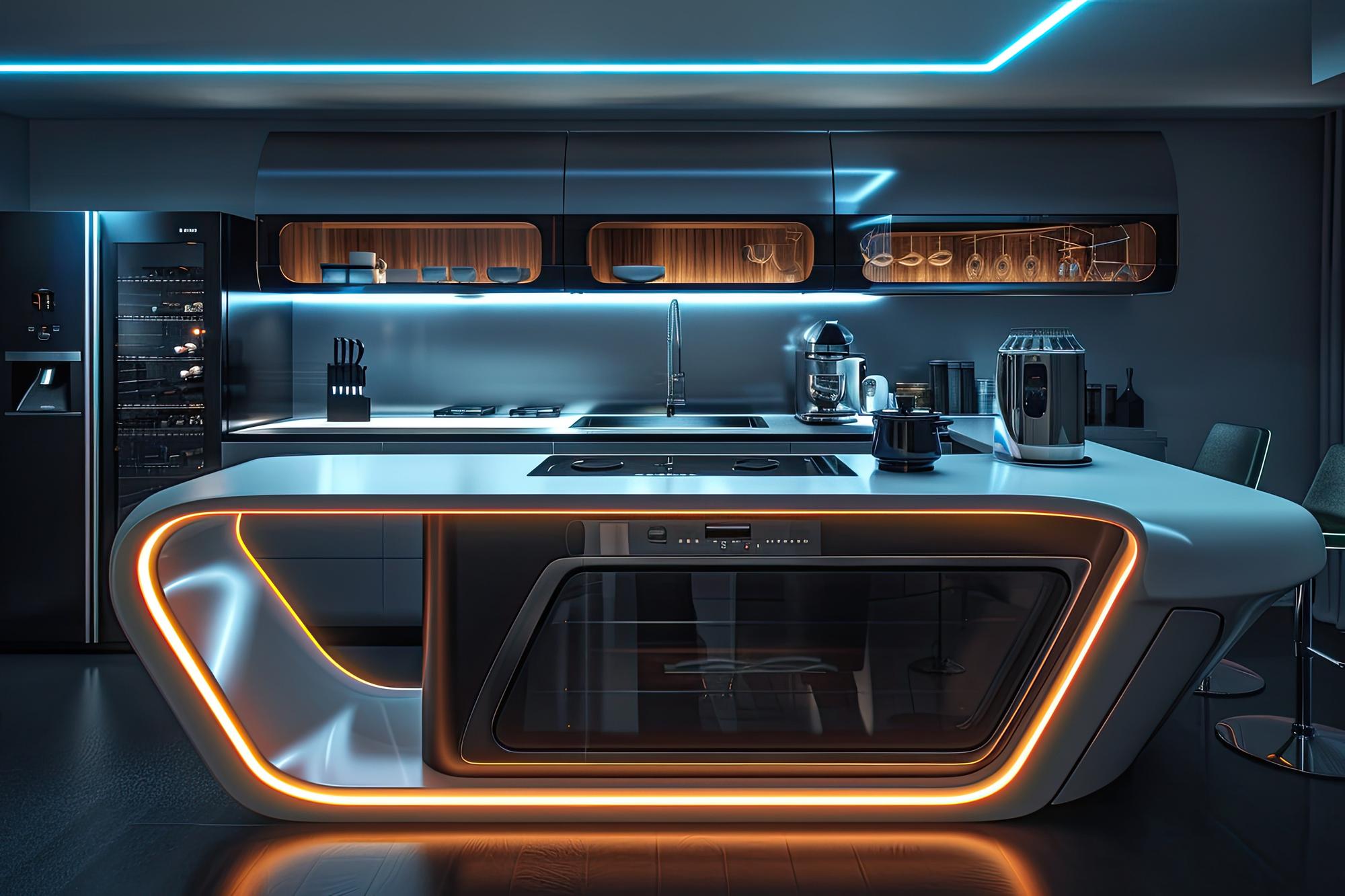 Futuristische Küche mit modularen Komponenten